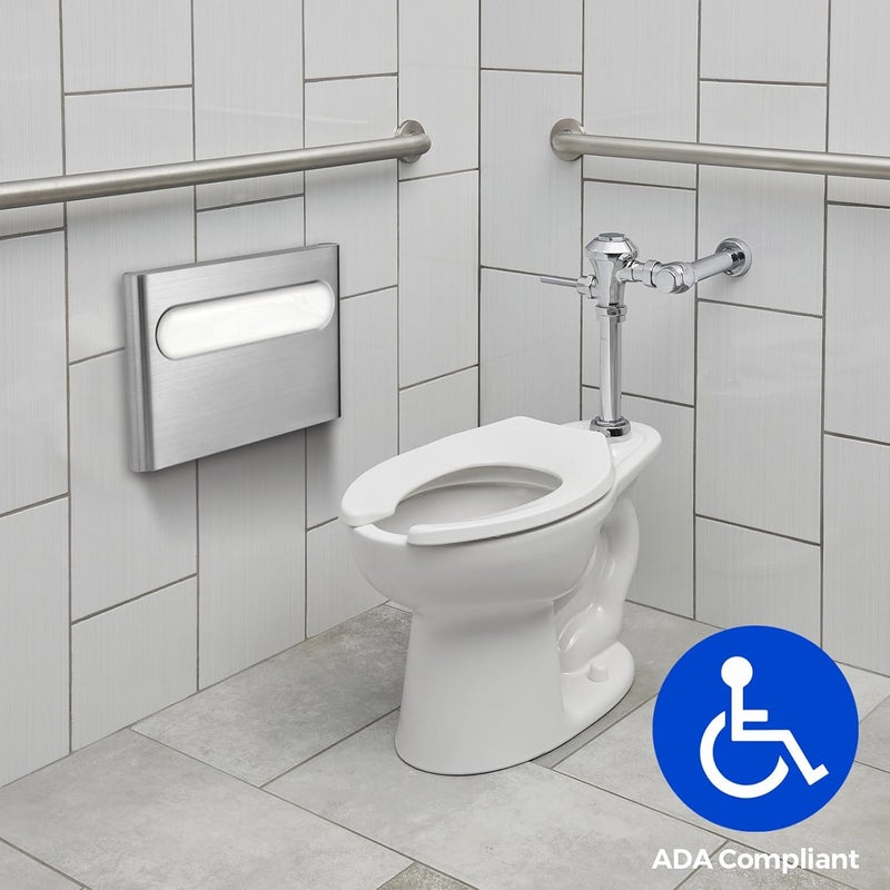 stardrix Slim Brushed Stainless Steel Toilet Seat Cover Dispenser – Designer Wall-Mount Holder with Curved Edges and Large Capacity for Single or 1/2 Fold Covers, Aesthetic and Modern Look - Image 3